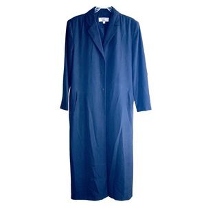 VTG Pret A Porter Suits Full Length Jacket Womens Sz16 Charcoal Gray Long Trench